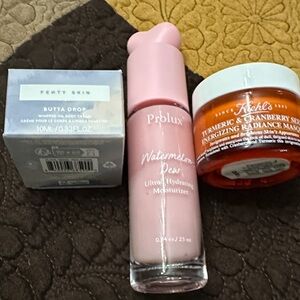Fenty, Kiehls and Prolux Watermelon Dew Ultra Hydrating Moisturizer  Trio